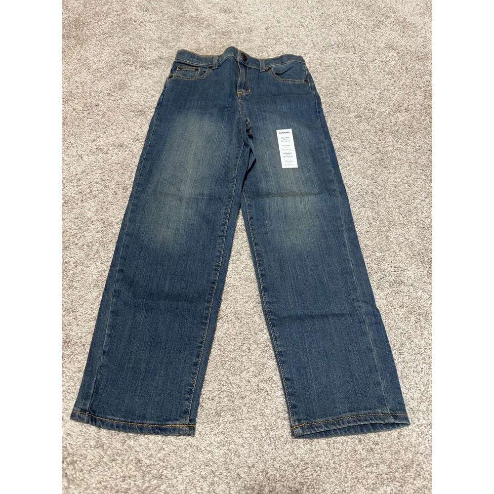 Sonoma Size 8 Regular Relaxed Medium Wash Adjustable Waist Boys Denim Jeans NEW